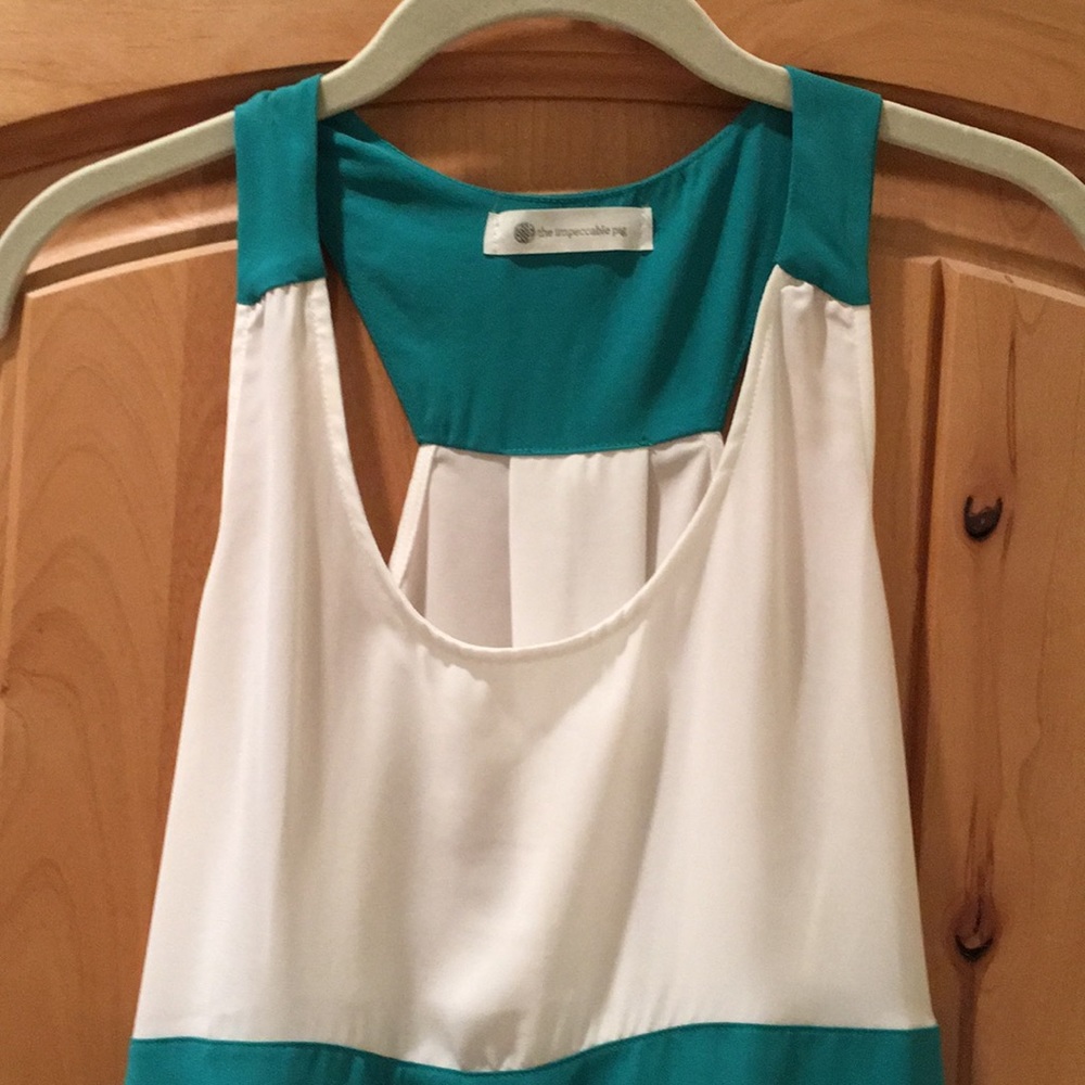 Green and white striped tank! - Picture 2 of 3